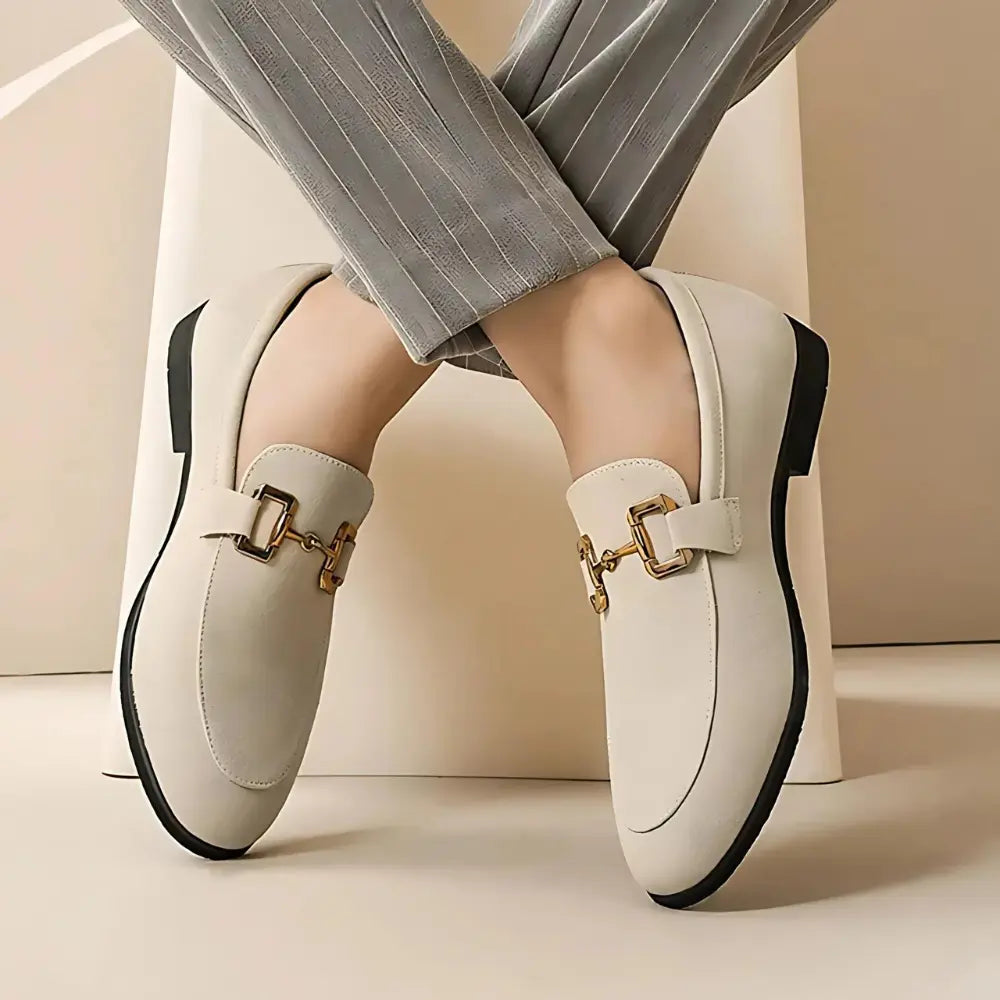 Nero - Mocassins en daim avec boucle en métal pour l'automne