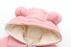 Grenouillère d'hiver pour bébé, chaude et confortable, avec oreilles