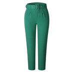 Pantalon Décontractée Taille Haute Couleur Unie