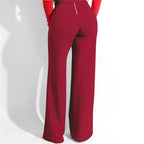 Pleated waist trousers with belt