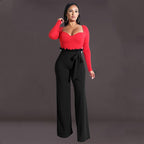 Pantalon décontracté à ceinture à glissière et à lisière