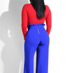 Pleated waist trousers with belt