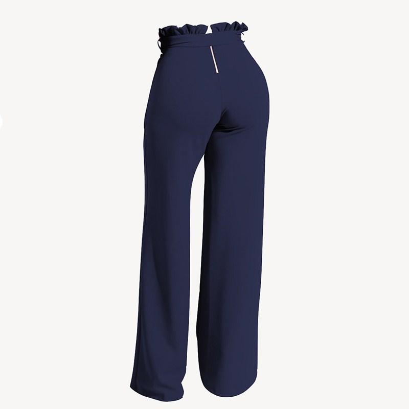 Pleated waist trousers with belt