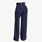 Pleated waist trousers with belt