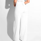 Pleated waist trousers with belt