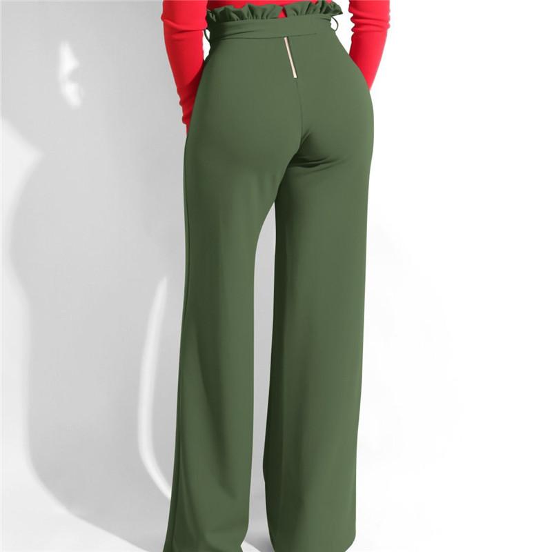 Pantalon taille plisser avec ceinture
