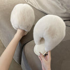 Pantoufles Peluche Mode Couleur Unie