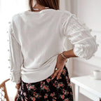 V-neck knit sweater shirt
