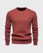 Men's Knitted Cotton Jumper - Autumn Edition