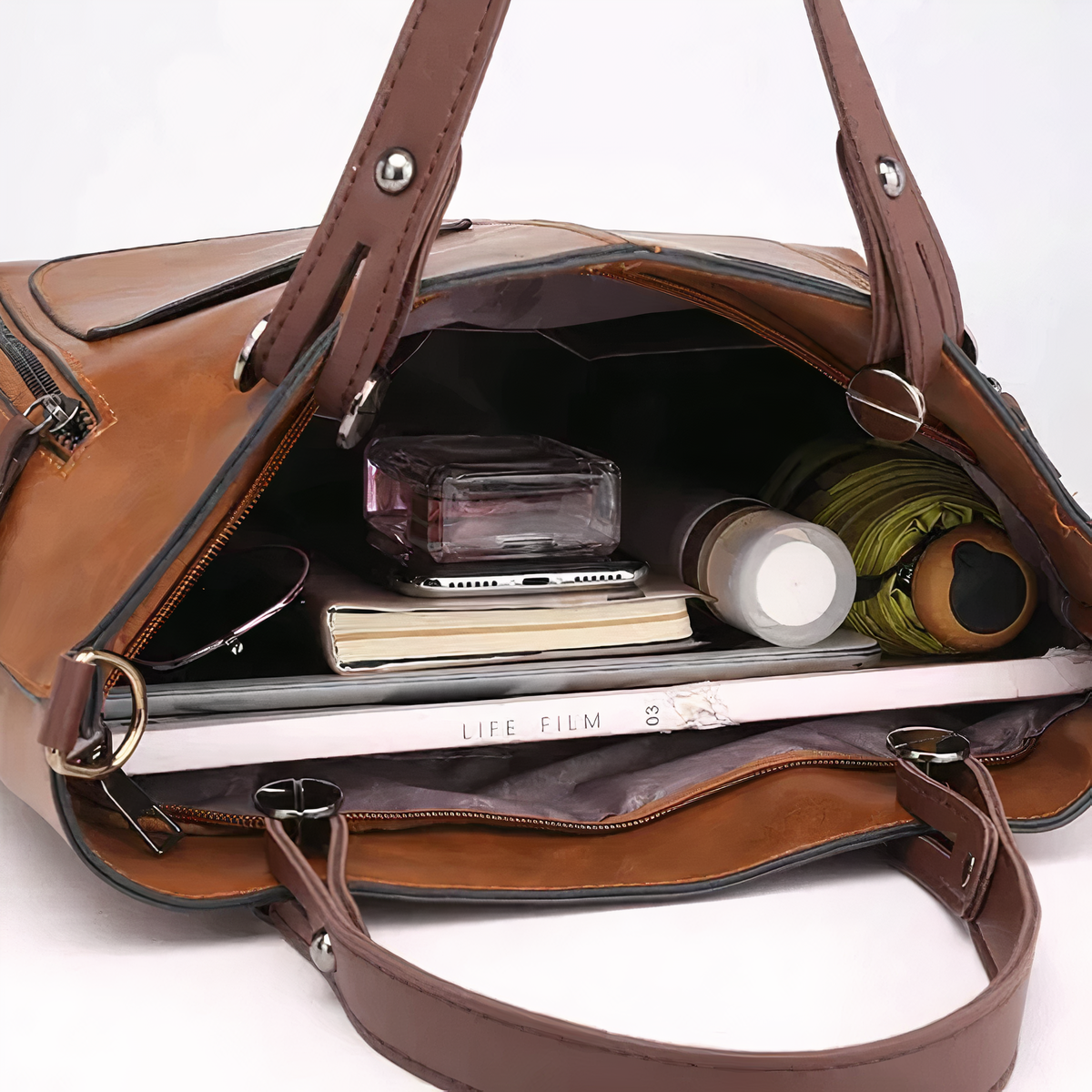 Femmes - Sac à bandoulière en cuir d'inspiration vintage - Élégant et durable - Accessoire parfait