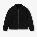 Black suede jacket with zipper