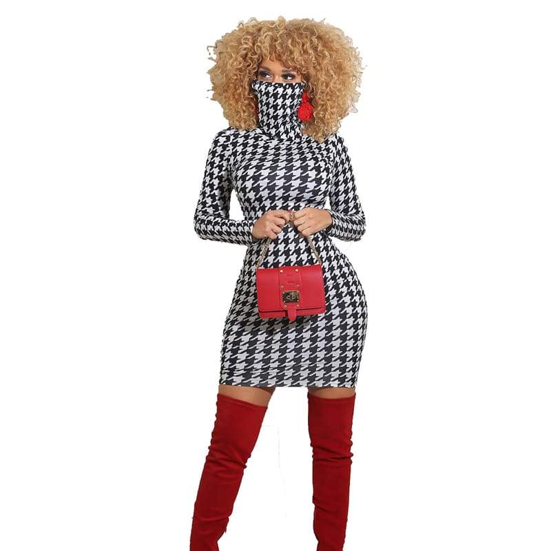 Robe Mode Manches Longues Graphique Imprimé