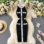 Robe Style Chic Bouton Décoré