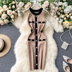 Robe Style Chic Bouton Décoré