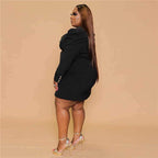 Robe courte blazer col V manches longues
