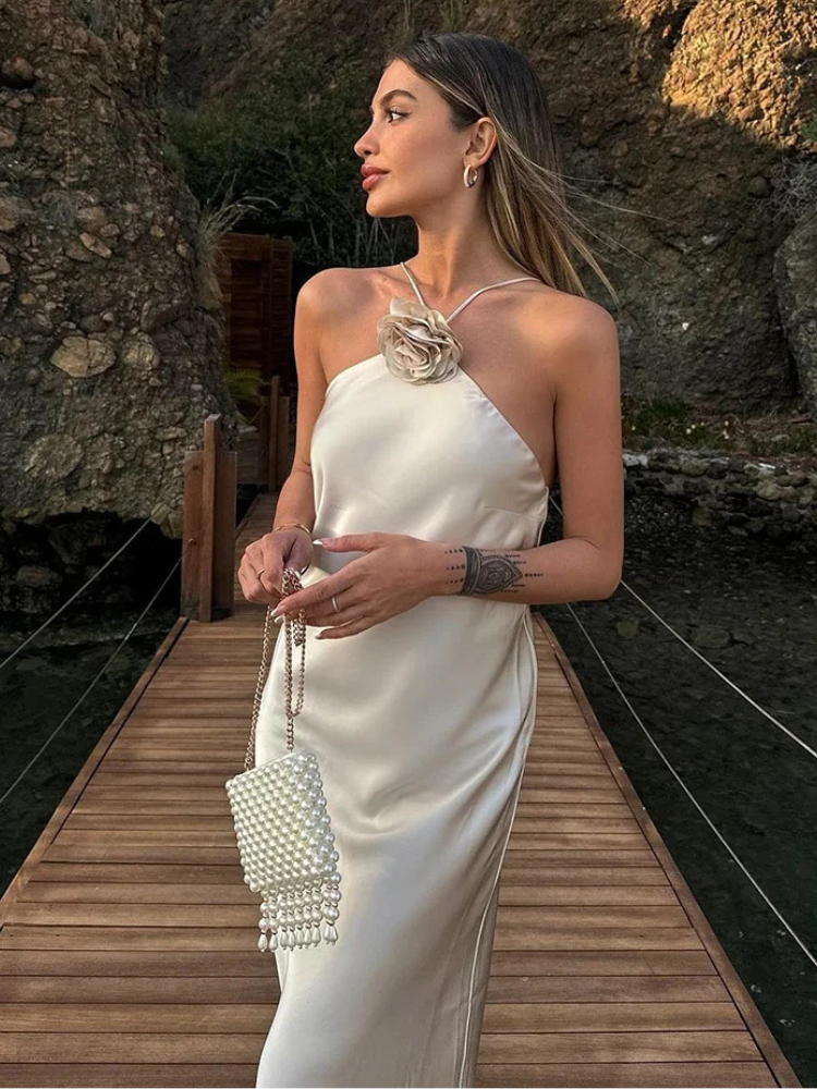 Robe champagne satin demoiselle d'honneur