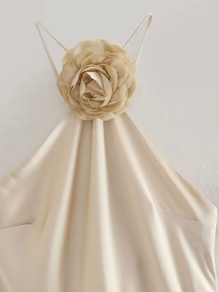 Robe champagne satin demoiselle d'honneur