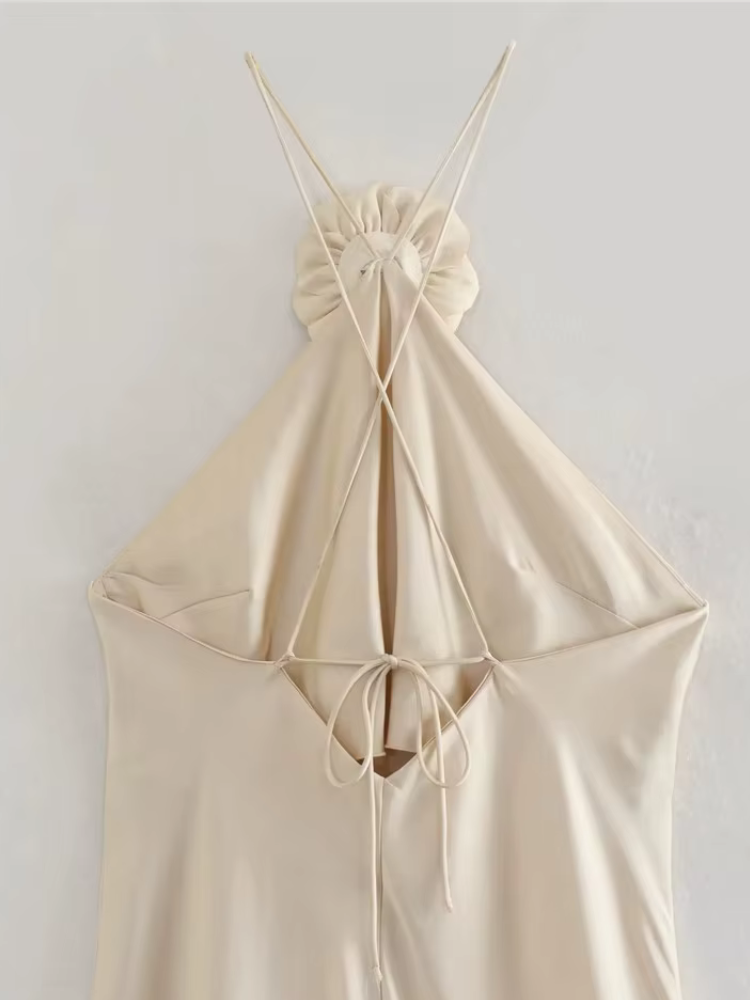 Robe champagne satin demoiselle d'honneur