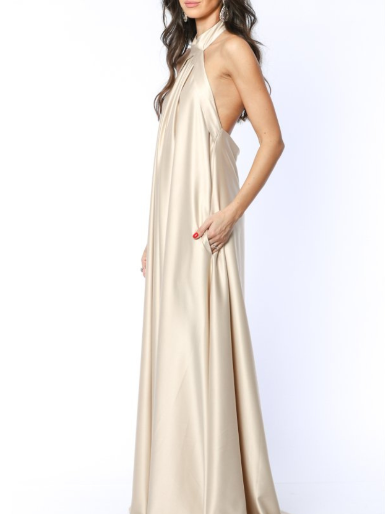 Robe de soirée longue satin