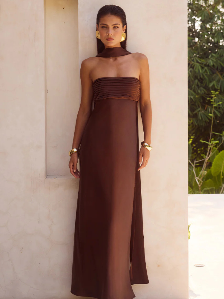 Backless satin dress