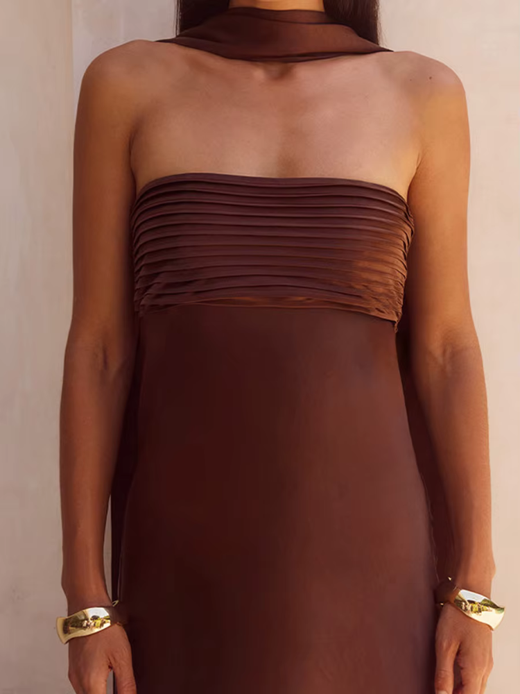 Backless satin dress