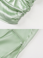 Sage green satin dress
