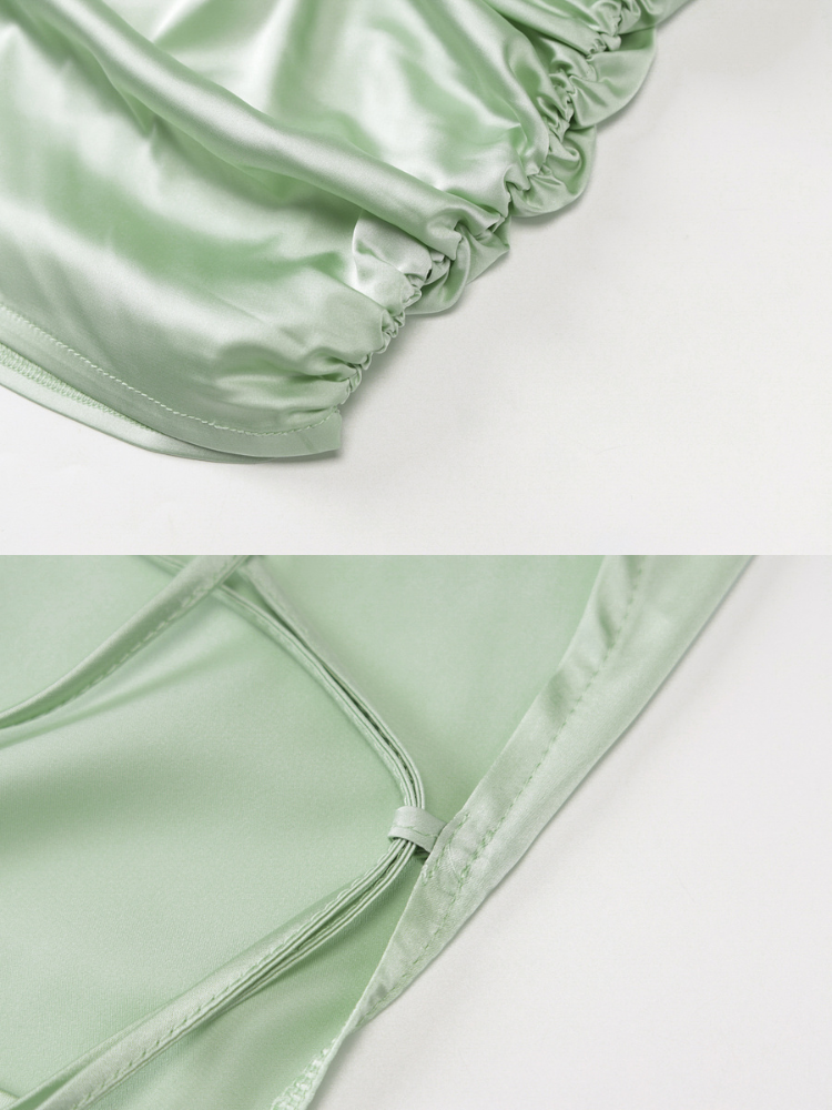 Sage green satin dress