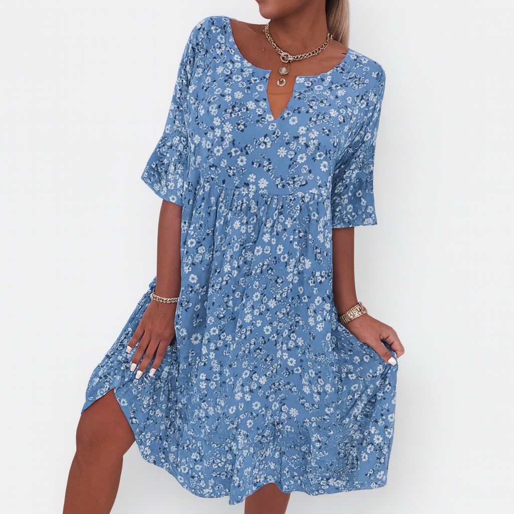 Robe à imprimé floral pour femme - Coupe mi-longue