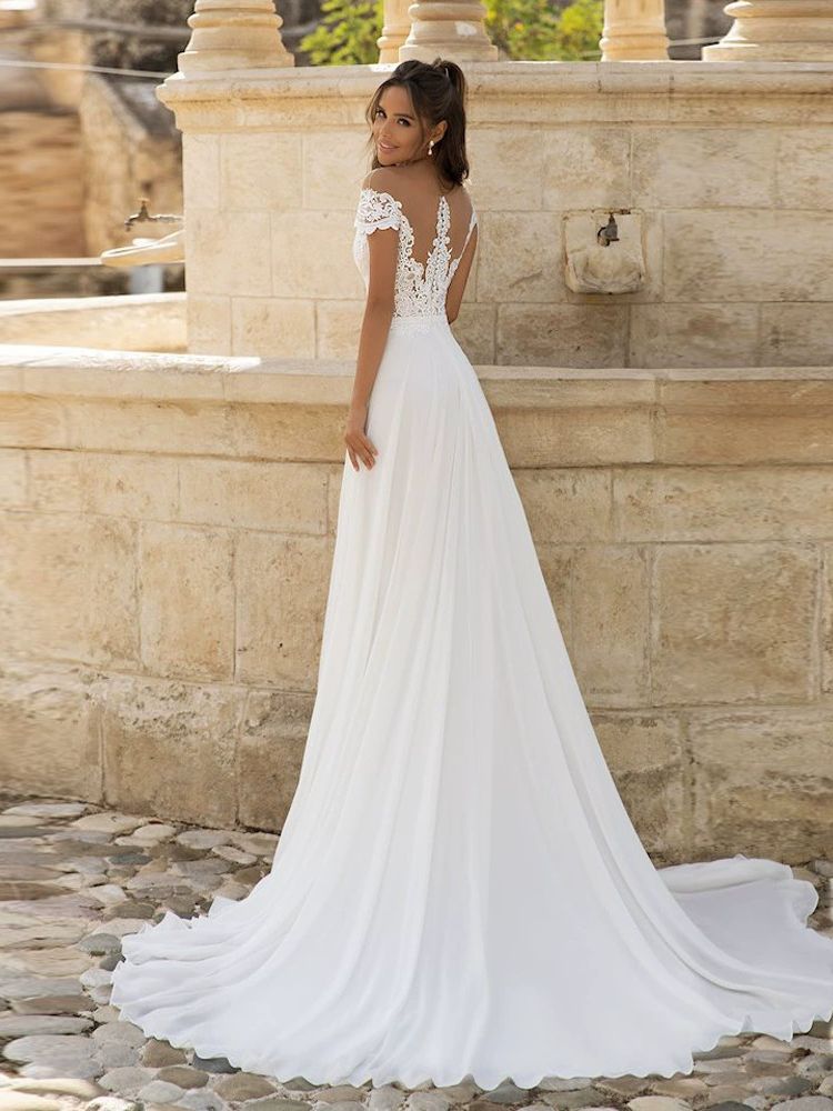 Robe de mariée satin fluide