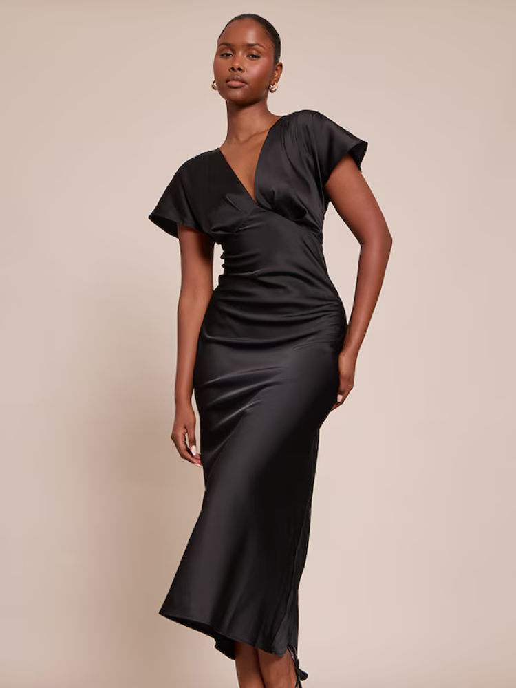 Robe demoiselle d'honneur vert sauge satin