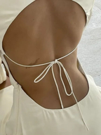 Short satin evening dress