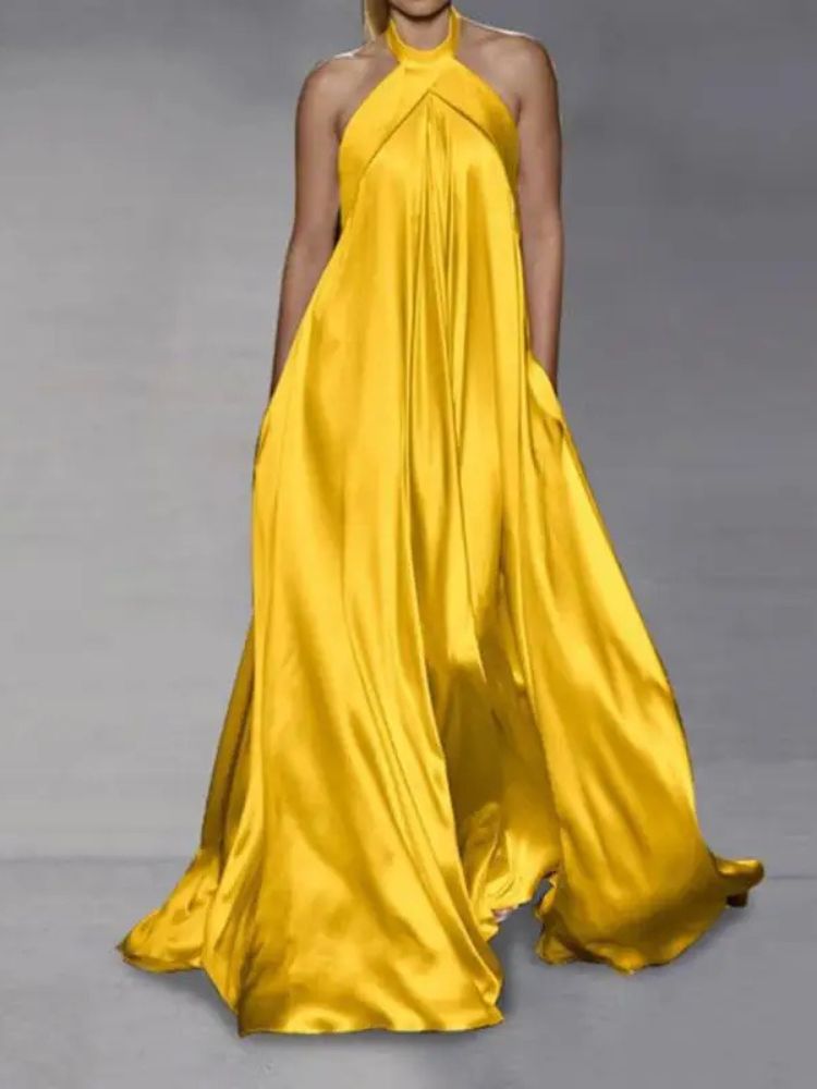 Robe de soirée longue satin
