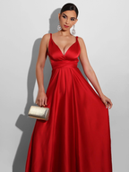 Robe longue en satin transformable