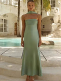 Backless satin dress