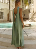 Backless satin dress