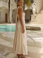 Backless satin dress