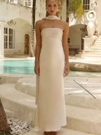 Backless satin dress