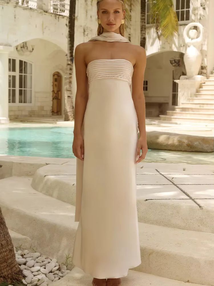 Backless satin dress