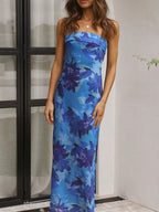 Robe satin fleurie