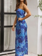 Robe satin fleurie