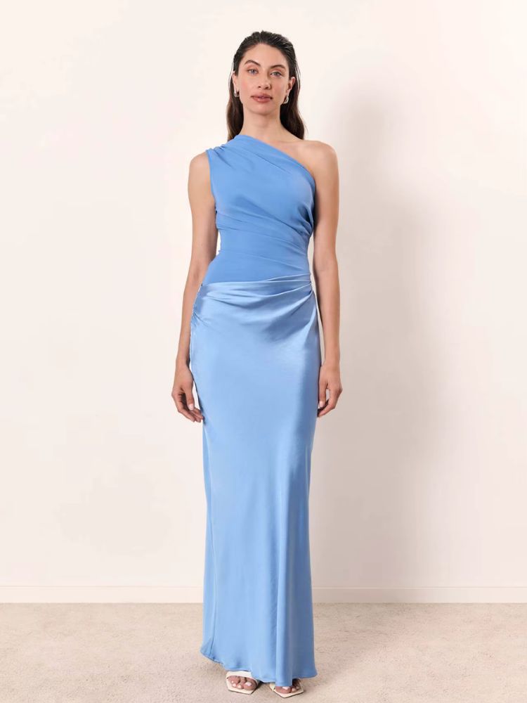 Satin guest wedding dress
