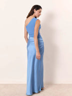 Satin guest wedding dress