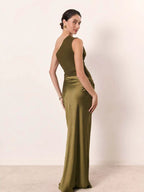 Satin guest wedding dress
