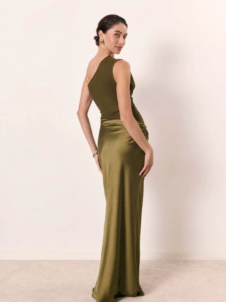 Satin guest wedding dress