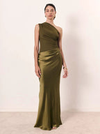 Satin guest wedding dress