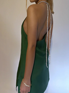 Robe satin noir courte