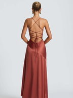 Robe satin terracotta