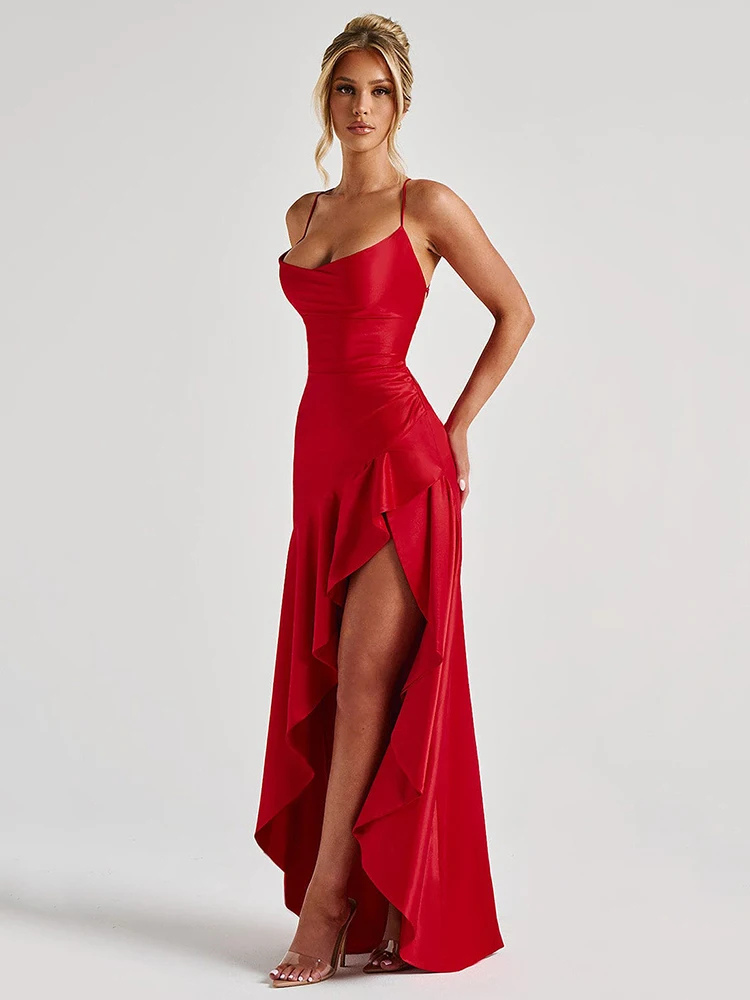 Robe satin terracotta