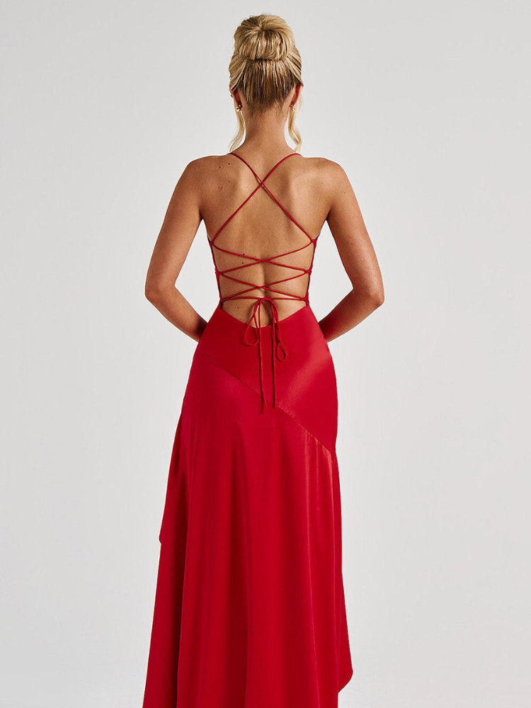 Robe satin terracotta