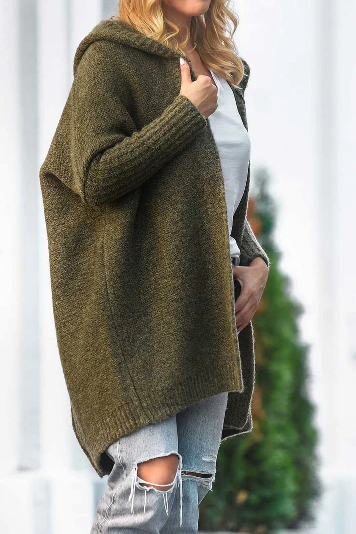 Gilet à capuche oversize Roseann pour femme – Mélange de coton doux